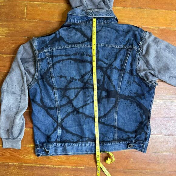 Vintage FURST OF A KIND Handmade Levis Denim Hoodie Jacket Graffiti Custom XL - Picture 10 of 13